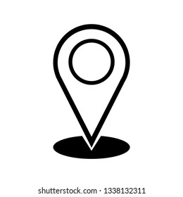 Symbol of location indicator on white background
