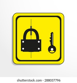 Symbol. Locked room. Vector icon.