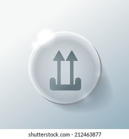 the symbol of the logistic icon. two arrow up sign.