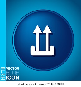 the symbol of the logistic icon. two arrow up sign.