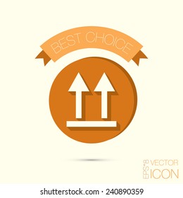 the symbol of the logistic icon. two arrow up sign.