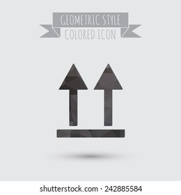 the symbol of the logistic icon. two arrow up sign.
