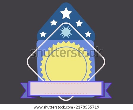 Symbol logo, black background. Vector graphic illustration. q021b prints, posters, cards