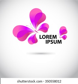 Symbol logo butterfly. Vector