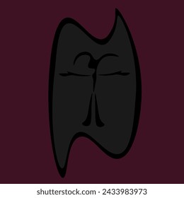 Symbol, logo, cartoon silhouette of a black rabbit