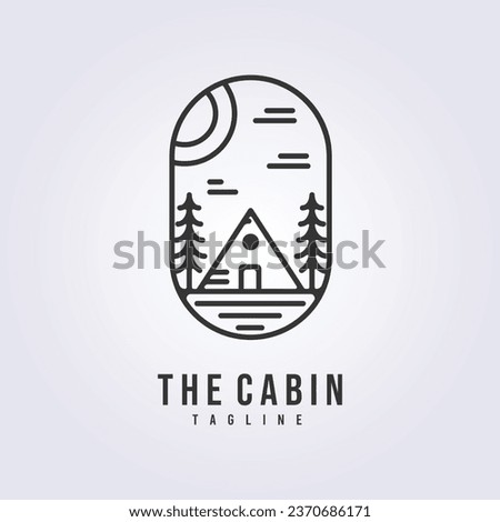 symbol logo of cottage or cabin logo line art vector illustration design