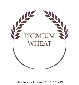 Symbol for logo design Wheat. Agriculture, corn, barley, stalks, organic plants, bread, food natural harvest 