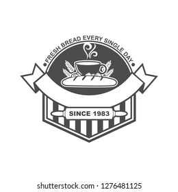 Symbol, logo, icon template design with bakery and coffee theme