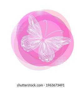 Symbol logo pink butterflys. Vector illustration