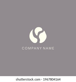 A symbol or logo of a simple, minimalistic, stylized flower bud shape, consisting of three-element. Made with a spot. Vector illustration