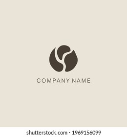 A symbol or logo of a simple, minimalistic, stylized flower bud shape, consisting of three elements. Made with a spot. Vector illustration