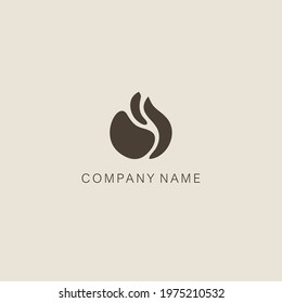 A symbol or logo of a simple, minimalistic, stylized flower bud shape, consisting of three-element. Made with a spot. Vector illustration