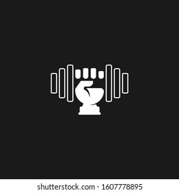symbol logo vector of dumbbell barbell line design