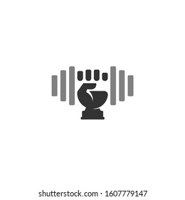 symbol logo vector of dumbbell barbell geometric design