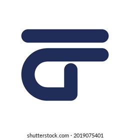 Symbol logo vector of letter g with line on the top