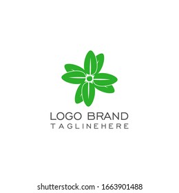 símbolo del logotipo vector de diseño geométrico claro de hoja natural