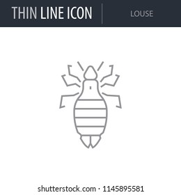 Symbol of Louse. Thin line Icon of Insect. Stroke Pictogram Graphic for Web Design. Quality Outline Vector Symbol Concept. Premium Mono Linear Beautiful Plain Laconic Logo