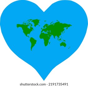 Símbolo amor al vector de la Tierra