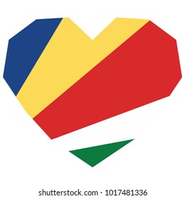 symbol of love for his country. icon for Independence Day. Flag of Seychelles in the shape of Heart. eps 10 vector. detailed illustration of a grungy heart with patriotic Seychelles flag.