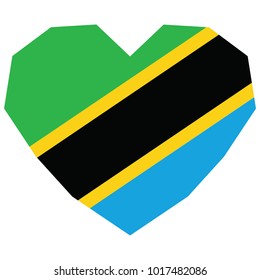 symbol of love for his country. icon for Independence Day. Flag of Tanzania in the shape of Heart. eps 10 vector. detailed illustration of a grungy heart with patriotic Tanzania flag.