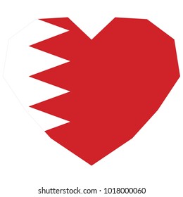 symbol of love for his country. icon for Independence Day. Flag of Bahrain in the shape of Heart. eps 10 vector. detailed illustration of a grungy heart with patriotic Bahrain flag.