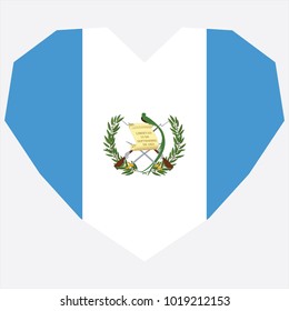 symbol of love for his country. icon for Independence Day. Flag of Guatemala in the shape of Heart. eps 10 vector. detailed illustration of a grungy heart with patriotic Guatemala flag.