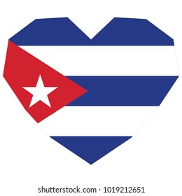 symbol of love for his country. icon for Independence Day. Flag of Cuba in the shape of Heart. eps 10 vector. detailed illustration of a grungy heart with patriotic Cuba flag.