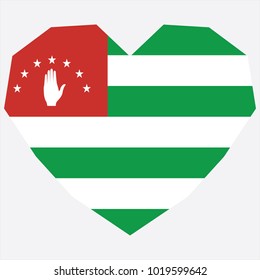 symbol of love for his country. icon for Independence Day. Flag of Abkhazia in the shape of Heart. eps 10 vector. detailed illustration of a grungy heart with patriotic Abkhazia flag.