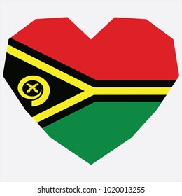 symbol of love for his country. icon for Independence Day. Flag of Vanuatu in the shape of Heart. eps 10 vector. detailed illustration of a grungy heart with patriotic Vanuatu flag.