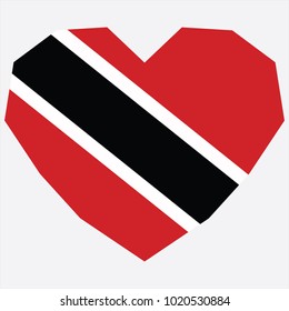 symbol of love for his country. icon for Independence Day. Flag of Trinidad and Tobago in the shape of Heart. detailed illustration of a grungy heart with patriotic Trinidad and Tobago flag.