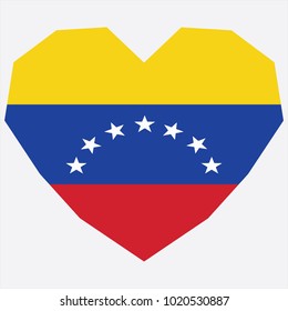 symbol of love for his country. icon for Independence Day. Flag of Venezuela in the shape of Heart. eps 10 vector. detailed illustration of a grungy heart with patriotic Venezuela flag.