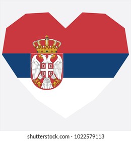 symbol of love for his country. icon for Independence Day. Flag of Serbia in the shape of Heart. eps 10 vector. detailed illustration of a grungy heart with patriotic Serbia flag.