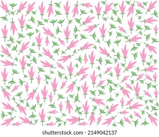 Symbol of Love, Illustration Background of Bright and Beautiful Pink Cosmos Flowers or Cosmos Bipinnatus.
