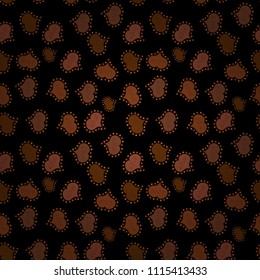 Symbol of love for the label gift packages. Decor element for greeting cards. Seamless Valentines Day background of black, brown and gray hearts. Flower petal in shape of heart confetti.