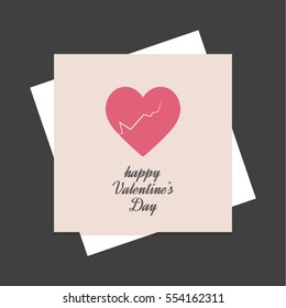 Symbol of love on sweet Vintage background, greeting card, Flat design Happy Valentines. can be add text. vector illustration