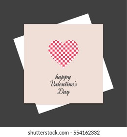 Symbol of love on sweet Vintage background, greeting card, Flat design Happy Valentines. can be add text. vector illustration