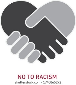 Symbol der Liebe und stoppen Rassismus Vektorgrafik, kein Rassismus