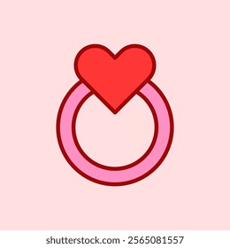 Symbol of Love- Valentine's Day Heart Ring Illustration