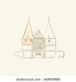 Symbol of Lubeck germany, brown colored version for Apps, Print or web backgrounds