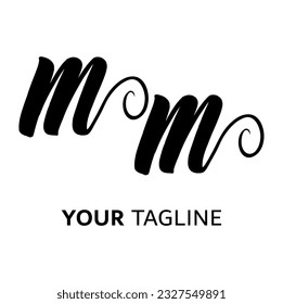 Symbol M letter logo on white background, can be used for art companies, sports, etc