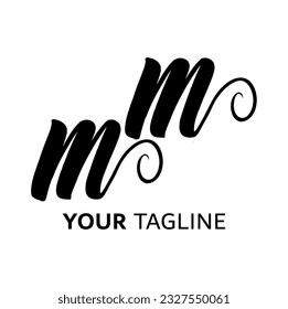 Symbol M letter logo on white background, can be used for art companies, sports, etc