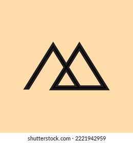 symbol M, simple logo, element for business