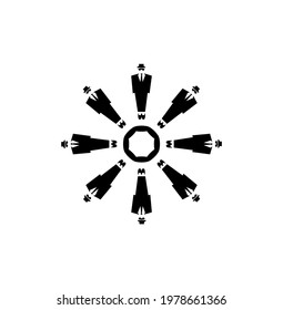 the symbol made by a boss icon. Thalaiva symbol. 8 bosses stand at one platform logo.