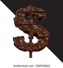Symbol made of chocolate 3d