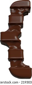 Symbol made of chocolate 3d