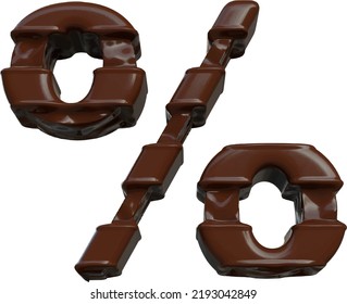 Symbol made of chocolate 3d