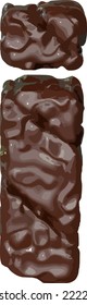 The symbol made of chocolate. letter i
