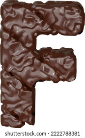 The symbol made of chocolate. letter f
