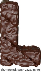 The symbol made of chocolate. letter l