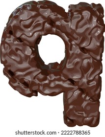 The symbol made of chocolate. letter q